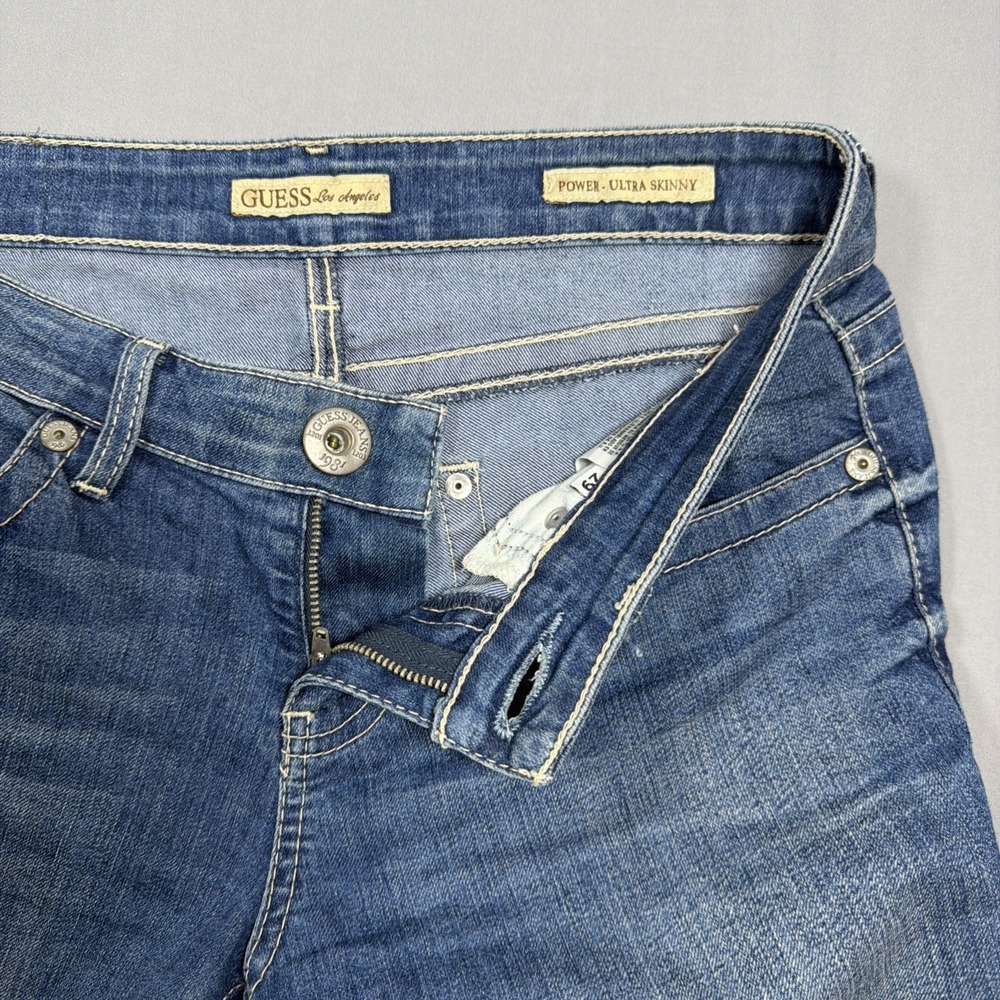 Guess Power Ultra Skinny Low-Rise Jeans‎ Womens 29x30 Medium Wash Blue Denim - Picture 7 of 16